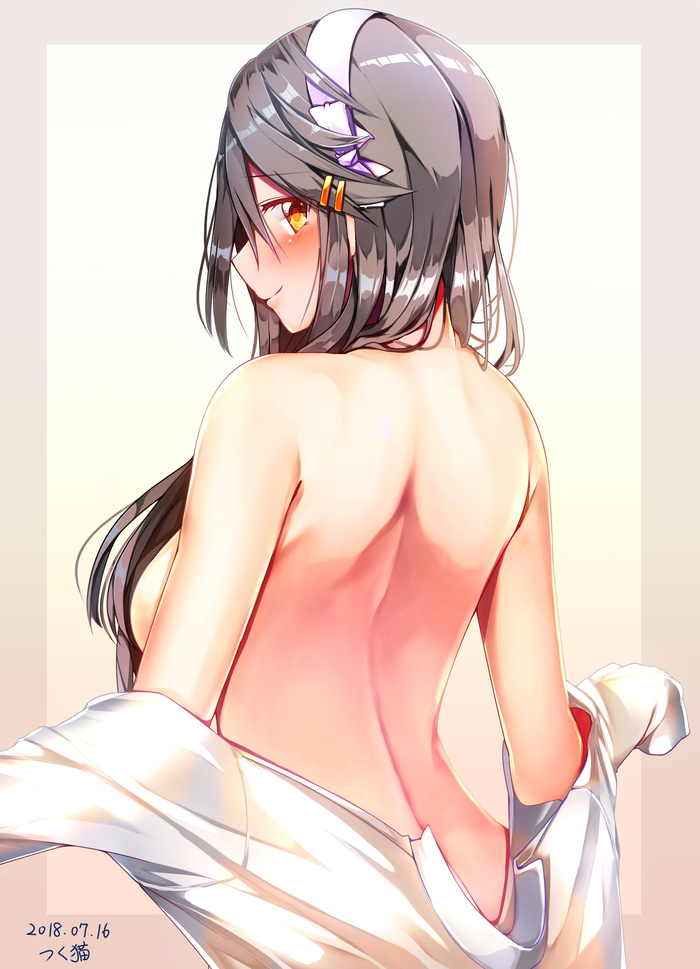 Haruna - NSFW, Kantai collection, Haruna, Anime, Anime art, Boobs, Underwear, Longpost