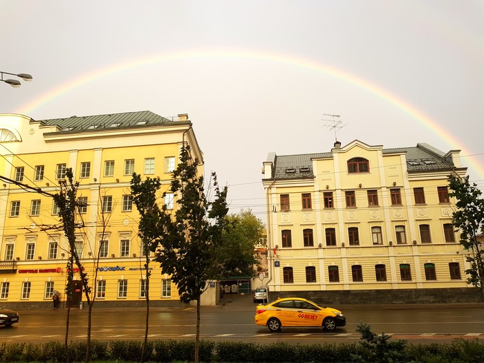 Аура домов после дождя. - Дорога, Samsung Galaxy S8, Телефон, Радуга, Фотограф, Город, Москва, Моё, Везение