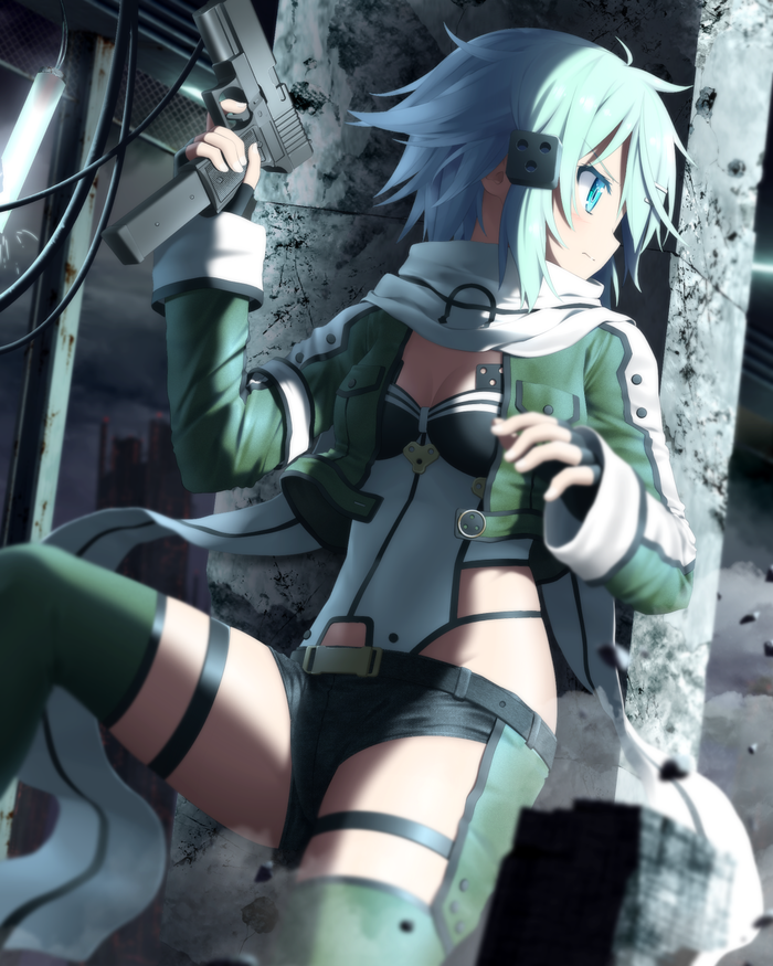 Sinon , Anime Art, Sword Art Online, Sword Art Online 2, Shino Asada, Pixiv, Haribote, Sword Art Online: GGO
