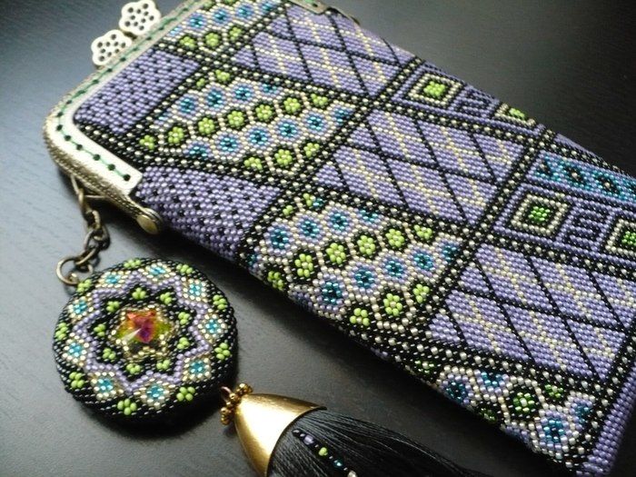 Lilac eye - My, Beads, Case for phone, Longpost