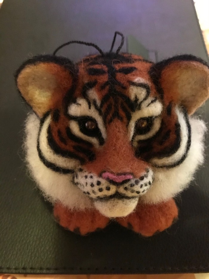 Tiger (Smeshariki) - My, Amur tiger, Dry felting, Tiger, Souvenirs, Needlework without process, Longpost