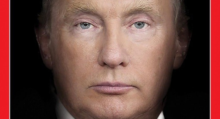 Time представил обложку с совмещенным лицом Путина и Трампа. - Дональд Трамп, Владимир Путин, Фотография, Тайм