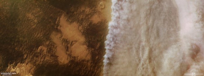 Mars Express showed a strong dust storm on Mars - Space, Mars, Dust, Storm