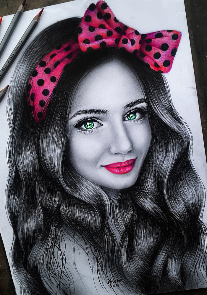 Ah, those eyes! - My, Drawing, Art, Art, Creation, Fashion, Beautiful girl, beauty, Eyes