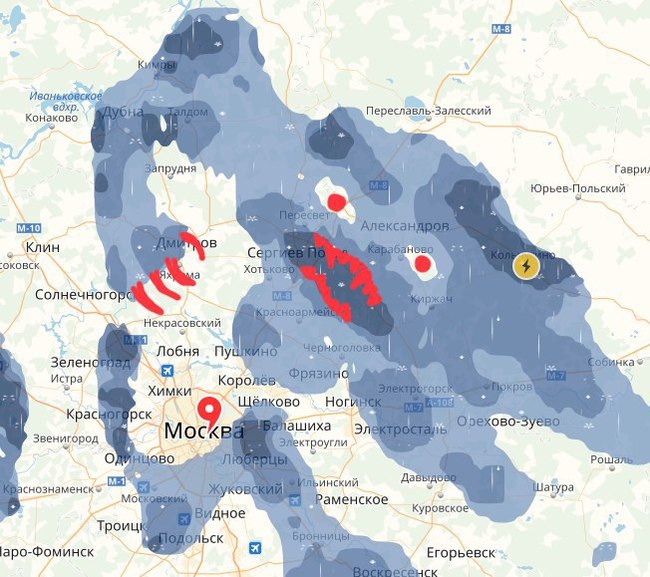 Big unknown evil bullshit is approaching Moscow - My, Weather, Yandex Weather, Moscow, Rain