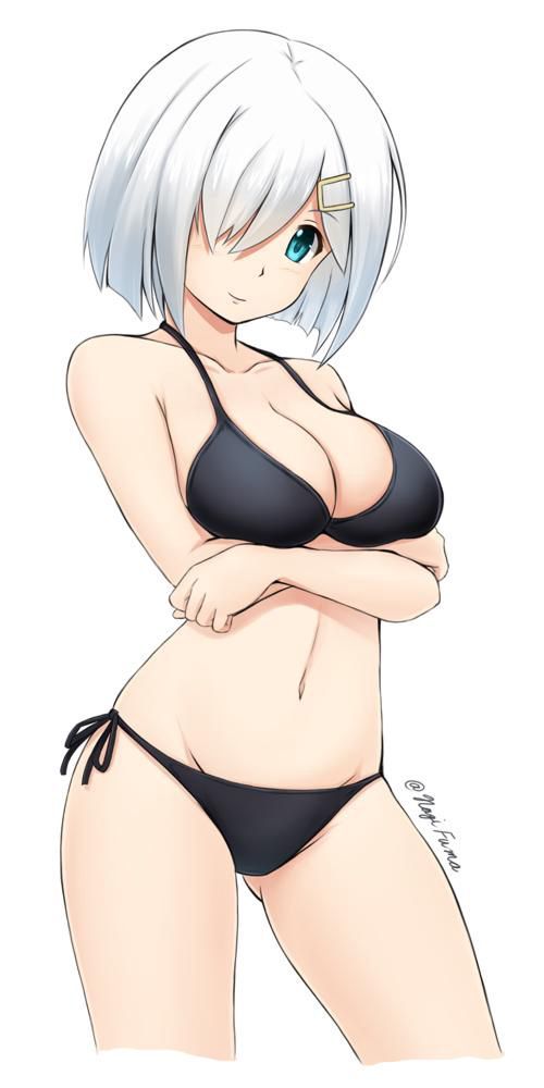 Hamakaze (Artist: Fuuma Nagi) - NSFW, Kantai collection, Anime, Anime art, Hamakaze, Swimsuit, Pullover, Longpost