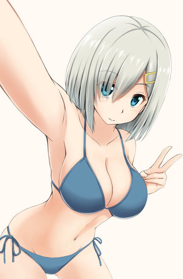 Hamakaze (Artist: Fuuma Nagi) - NSFW, Kantai collection, Anime, Anime art, Hamakaze, Swimsuit, Pullover, Longpost