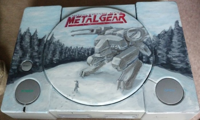 PS1 as a canvas for a painting - Game art, Metal gear, Playstation