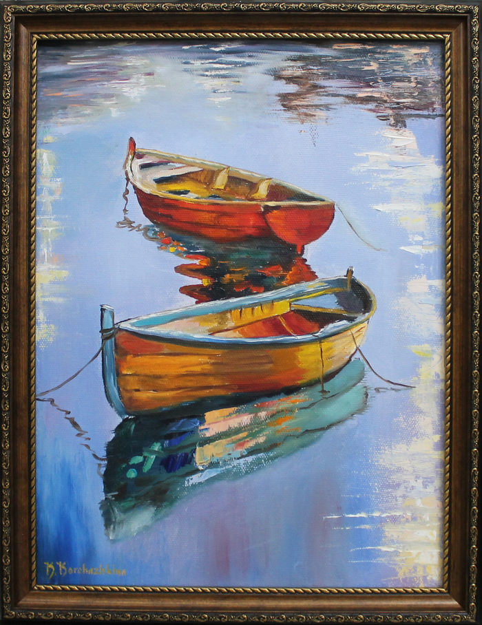 Pumps inspired by Georgi Kolarov - My, A boat, , , , Painting, Oil painting, , Water