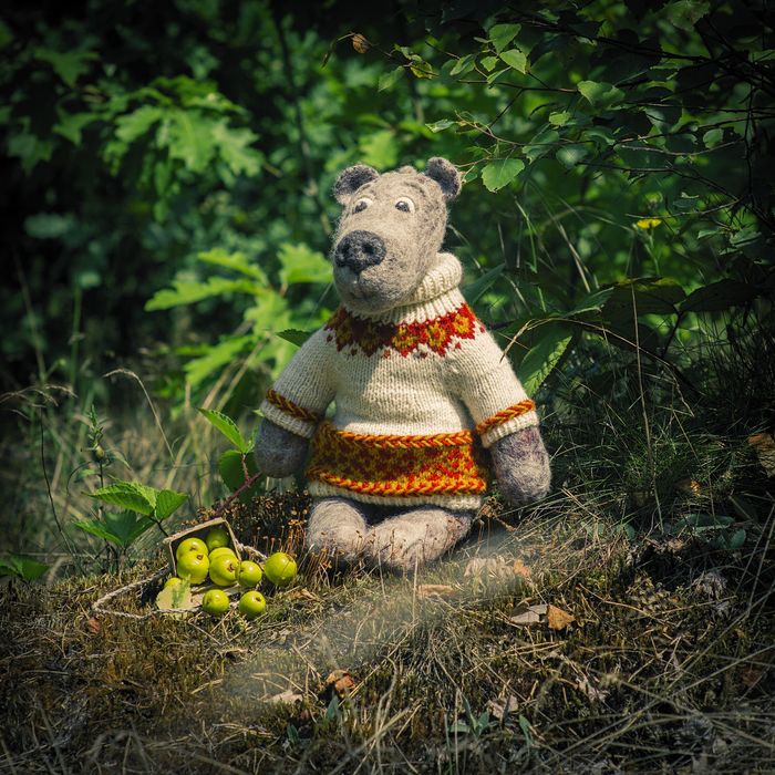 Mikhalych in the forest - My, , Handmade, The Bears, Wool, Longpost