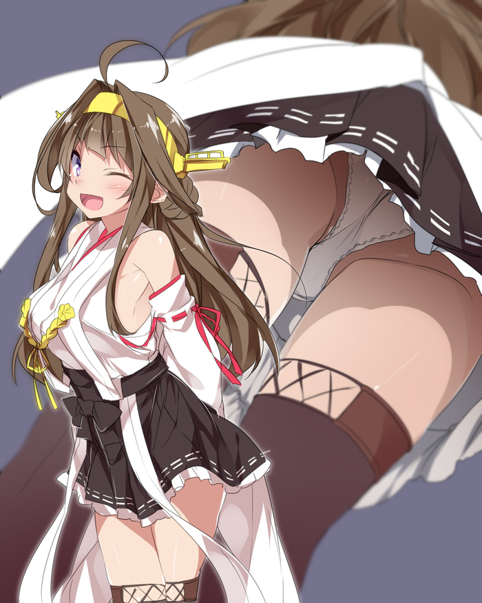 Kongou - NSFW, Kantai Collection, Kongou, Нижнее белье, Трусы, Этти, Anime Art, Аниме