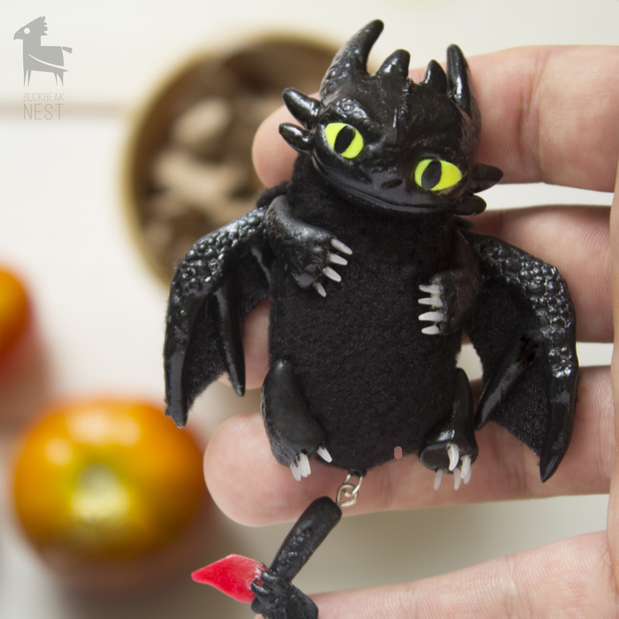 Night Fury / Night Fury - My, Night fury, Cartoons, With your own hands, Handmade, Handmade, The Dragon, Needlework, Polymer clay, Longpost, How to train your dragon