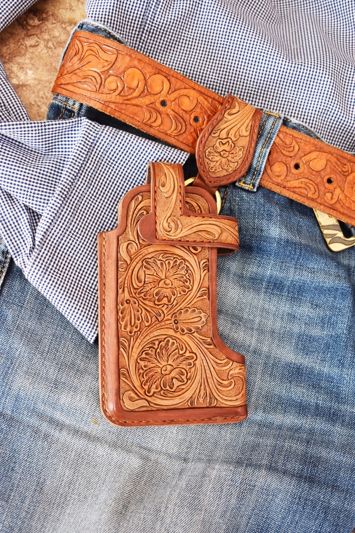 CASE-HOLSTER for SMARTPHONE C „0” P.2 - My, Embossing on leather, Orenburg, Case for phone, Longpost, Leather products, Needlework with process, Case