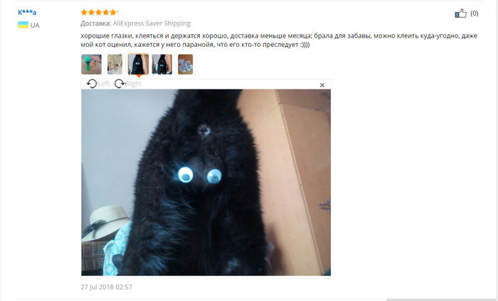 These eyes are opposite - My, AliExpress, Fun for fun, Comments, cat, Eyes