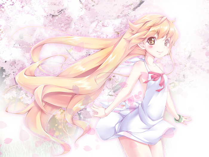 For some, spring is the time of year... - Anime art, Loli, Shinobu oshino, Monogatari series, Anime