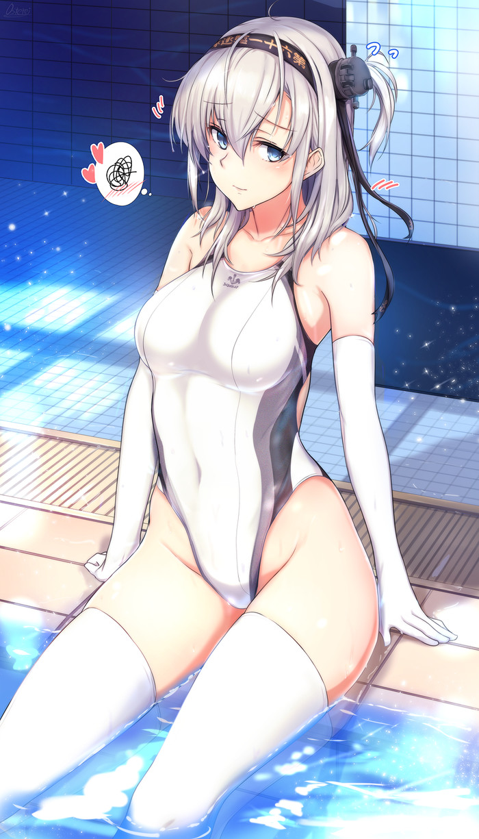 Suzutsuki (Artist: Osterei) - Kantai collection, Anime, Anime art, Suzutsuki, Swimsuit