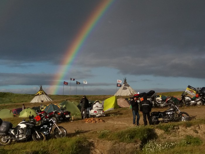 Kara Sea. - Yamburg, Motorcycles, The festival, Rainbow, Landscape, Moto