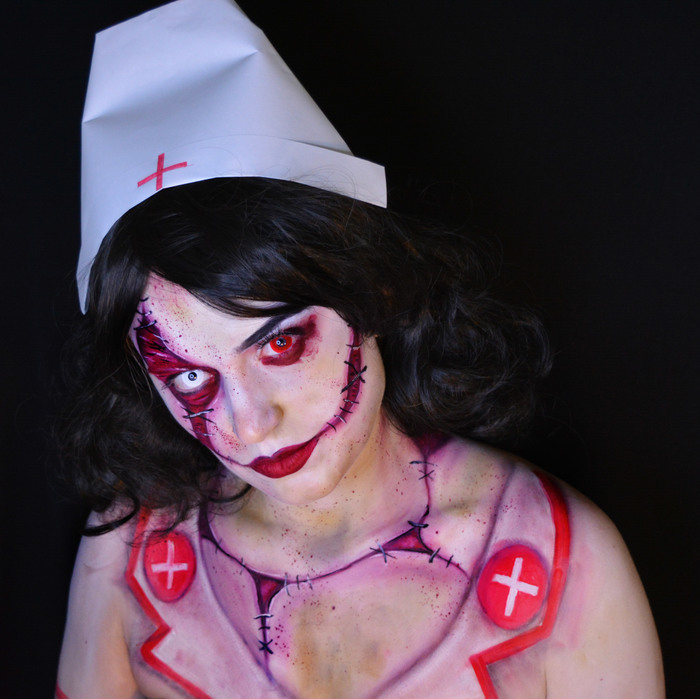 Halloween Nurse - My, Makeup, Makeup, Bodypainting, Halloween, Zombie, Nurses