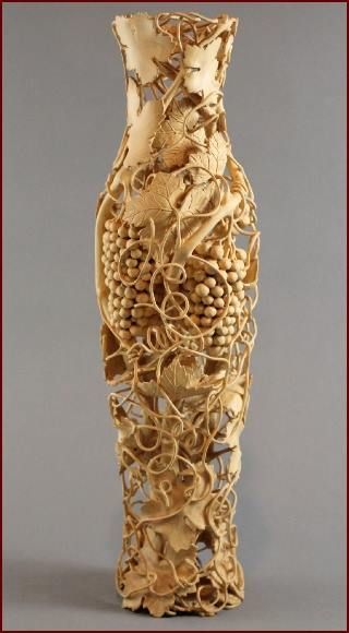 Wooden, carved. - Wood carving, Grape, Vase, Goblets, The photo, Longpost