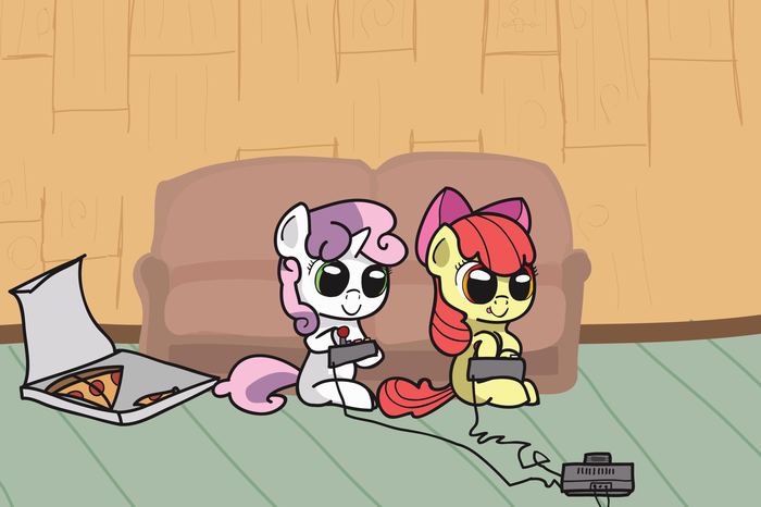 Sleepovers! Sweetie Belle, Applebloom, Ponyart, My Little Pony
