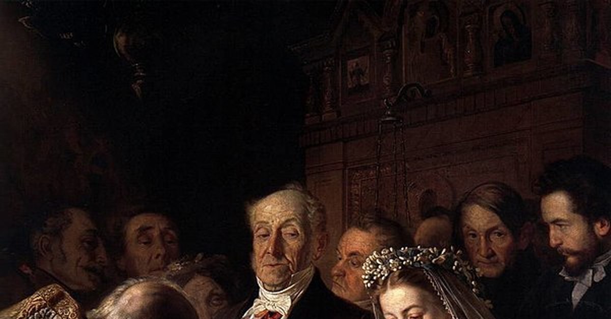 Картина венчание старика и молодой девушки