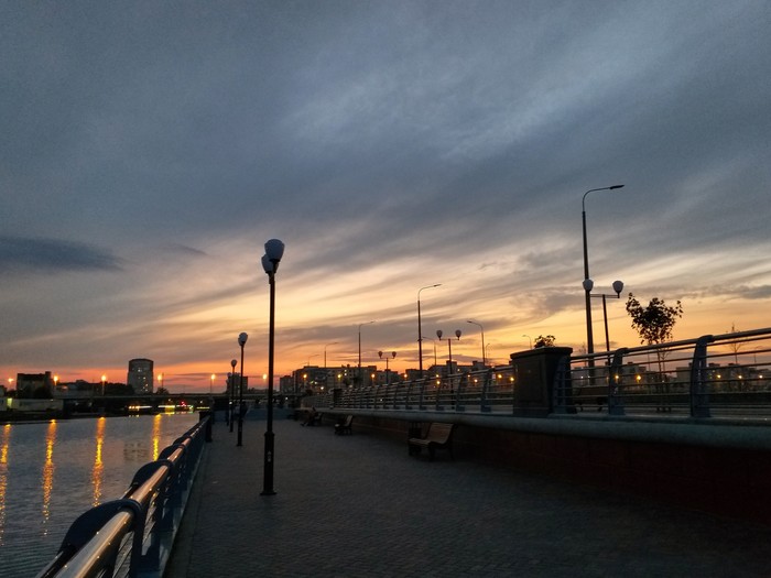 Embankment near the stadium Kaliningrad - Kaliningrad, Sunset, My, Stadium, Embankment