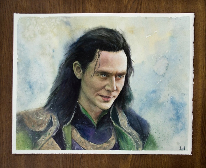 Loki - Loki, Marvel, Avengers, Watercolor, Art, Drawing, Movies, Characters (edit)