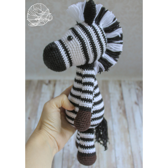 Zebra knitted) - My, Needlework without process, Crochet, Knitting, , Longpost