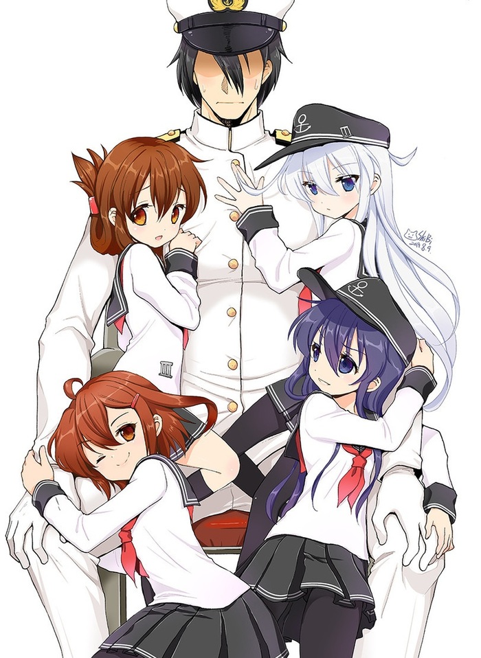 Kantai loli collection. - Kantai collection, Anime, Anime art, Teitoku, Akatsuki, Hibiki, Ikazuchi, Inazuma