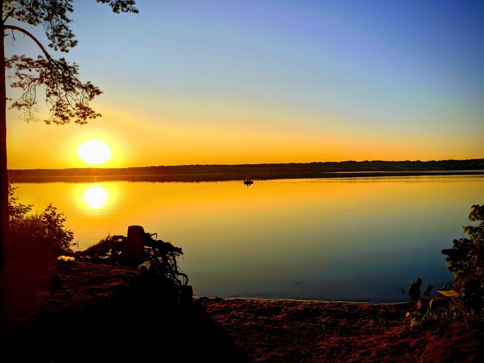 Evening on Lake Volgo - My, , Lake, Tver region, The photo