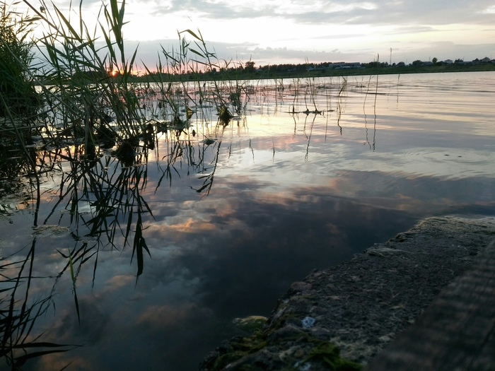 A little sunset lake in the tape ..) - My, Relaxation, Lake, The nature of Russia, Photo on sneaker, Sunset, Longpost