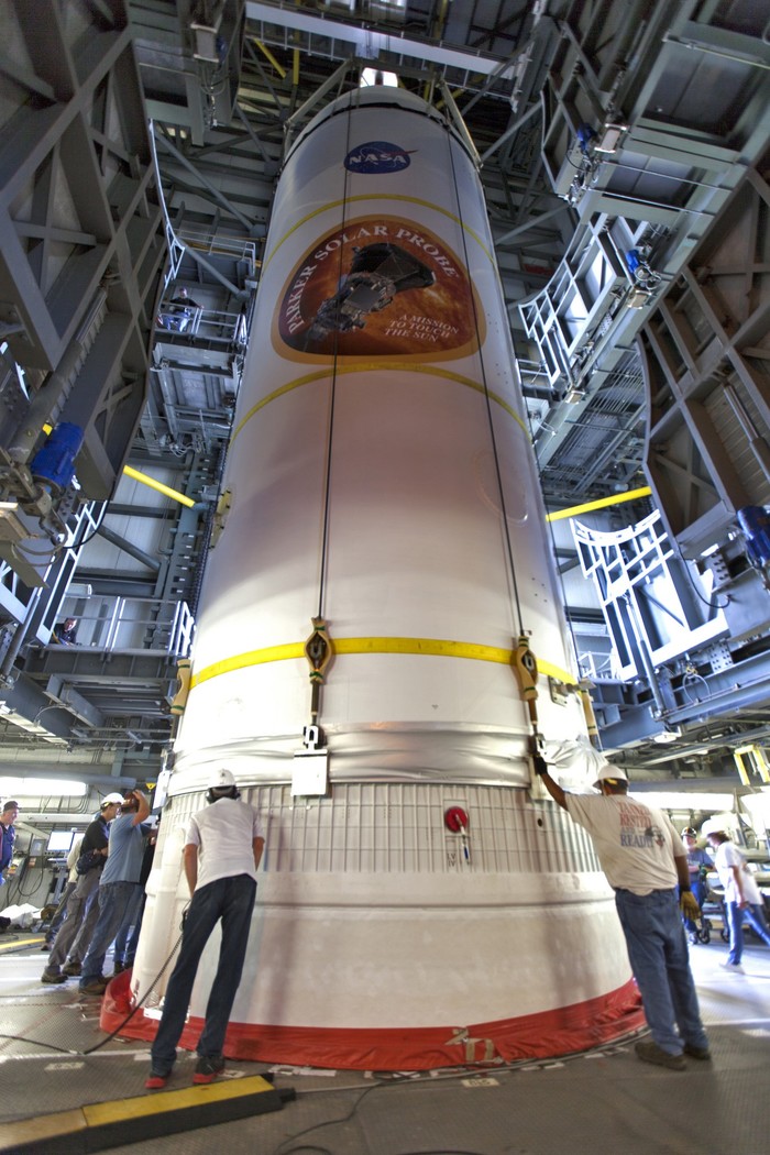 Parker Solar Probe mounted on launch vehicle - The sun, Booster Rocket, Delta IV Heavy, Parker Solar Probe, NASA, Longpost