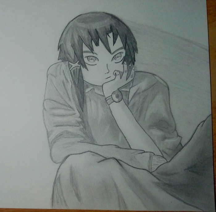 Anime drawing - My, Anime, Pencil drawing, Drawing, Serial Experiments Lain
