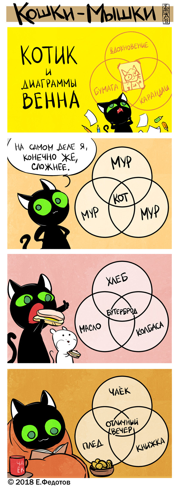 Three things - My, Cats and Mice, Comics, cat, Diagram, Cosiness, Longpost