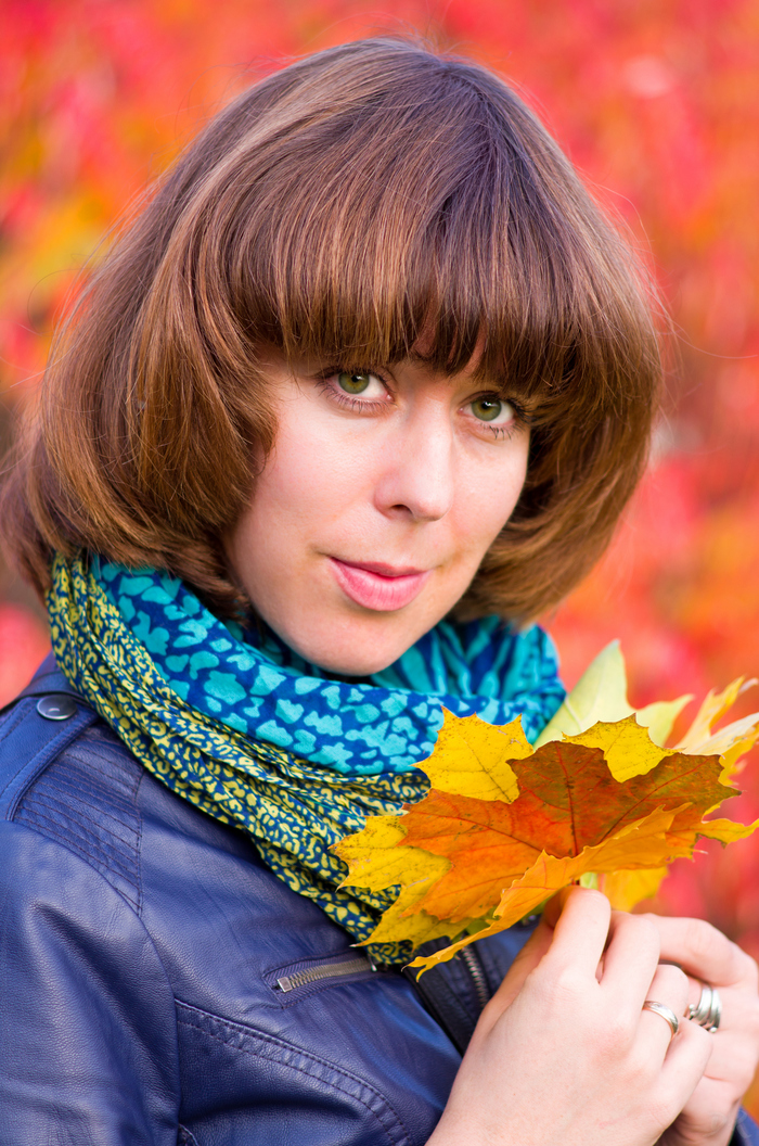 autumn portrait - My, Beginning photographer, Pentax, , Girls, Autumn, Portrait, Autumn leaves