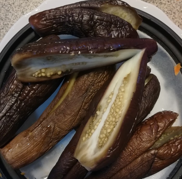 Salted eggplants with carrots - My, Eggplant, Pickles, Salting, Longpost