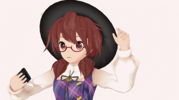  , Gif , MMD, Touhou, Usami Sumireko, Curly Hamilton, 