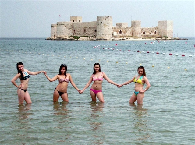 Trkiye, Mersin, Silifke Kz Kalesi Plaj - My, Longpost, Girls, Swimsuit