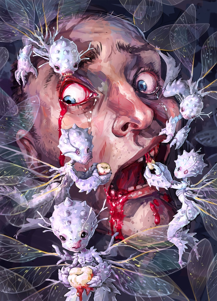 Картинки для альбом-проекта EVILBOOK (Часть2) Evilbook, Ужасы, Иллюстрации, Чудовища, Альбом, Длиннопост, Картинки, Арт