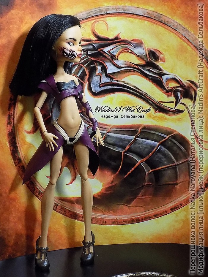 Milina (Mortal Combat). Ooak from Monster High doll - Ooak, Ooak, Doll, Redrawing, Milina, , Mortal kombat, Handmade, Longpost