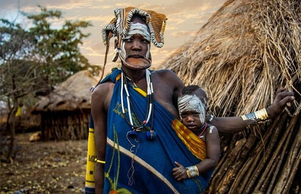 The unusual beauty of the girls of the Mursi tribe - beauty, Tribe, Longpost, Mursi tribe, Tribes