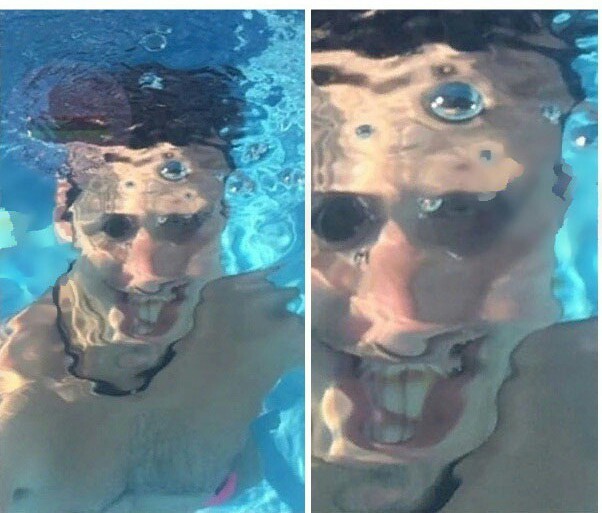 Briefly about how I get selfies under water - Water, Selfie, The photo, Distortion