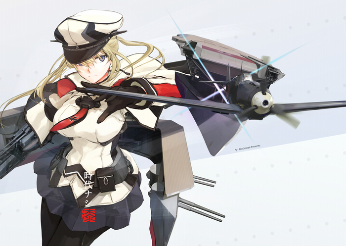 Graf Zeppelin (художник: Blockhead BH) - Kantai Collection, Аниме, Anime Art, Graf Zeppelin, Bf109