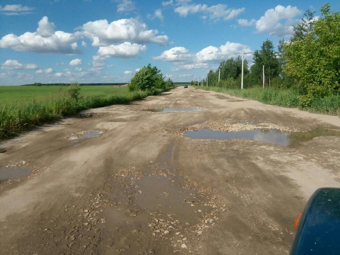 Typical road in Russia - Road, Pit, Puddle