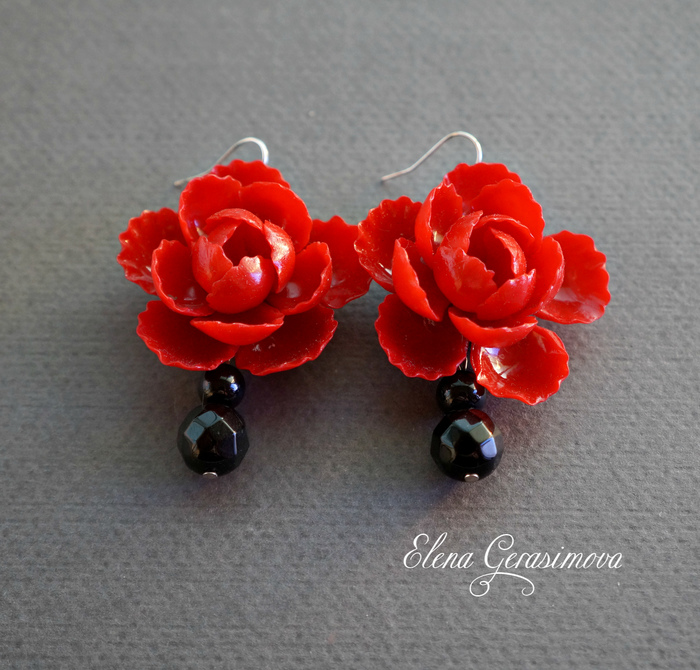 My new earrings. - My, , Лепка, Polymer clay jewelry