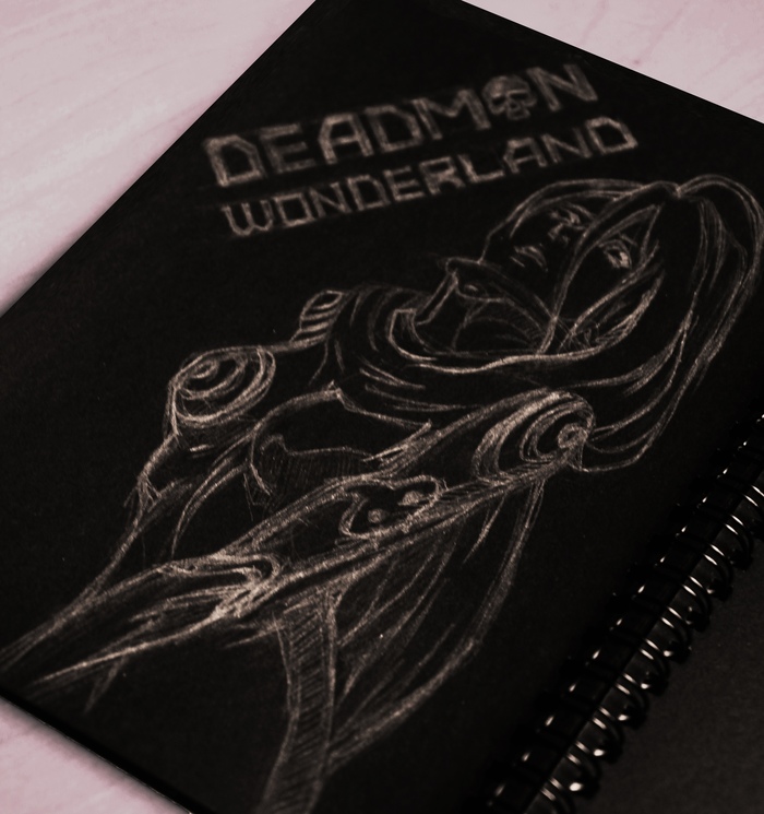 Love for Deadman Wonderland - My, Deadman Wonderland, Art, Drawing, Black, 