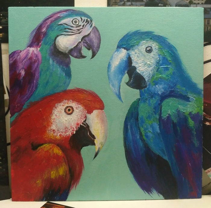 Parrots - My, Acrylic, A parrot
