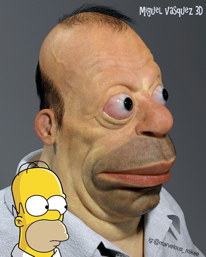 What Homer Simpson would look like in real life: impressive photo - from Miguel Vazquez - , , Miguel, GIF, Longpost