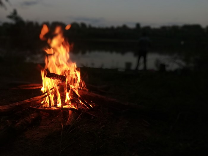 Just a photo from fishing - My, Fishing, Fire