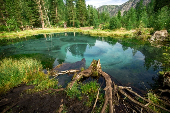 Гейзерное озеро в Горном Алтае Природа, Озеро, Вода, Алтай, Фотография, Длиннопост